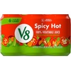 image:imageV8 Low Sodium Original 100 Vegetable Juice Vegetable Blend with Tomato Juice 115 FL OZ Can Pack of 24Spicy Hot