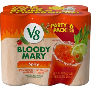 image:imageV8 Bloody Mary Mix 8 fl oz Can Pack of 6Bloody Mary Spicy