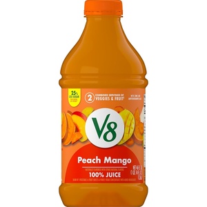 image:imageV8 Deliciously Green 100 Fruit and Vegetable Juice 46 fl oz BottlePeach Mango