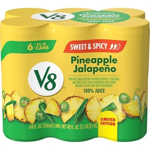 image:imageV8 Deliciously Green 100 Fruit and Vegetable Juice 46 fl oz BottlePineapple Jalapeno