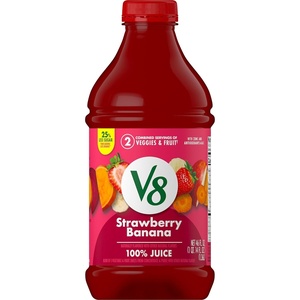 image:imageV8 Deliciously Green 100 Fruit and Vegetable Juice 46 fl oz BottleStrawberry Banana