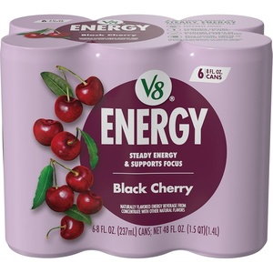 image:imageV8 Energy Peach Mango Energy Drink 8 fl oz Can 12 PackBlack Cherry