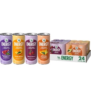 image:imageV8 Energy Peach Mango Energy Drink 8 fl oz Can 12 PackVariety Pack  Peach Mango  Orange Pineapple  Black Cherry and Pomegranate Blueberry
