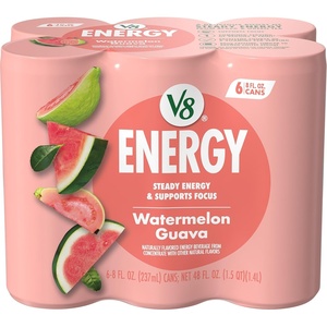 image:imageV8 Energy Peach Mango Energy Drink 8 fl oz Can 12 PackWatermelon Guava