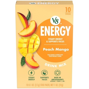 image:imageV8 Energy Peach Mango Energy Drink Powder 10 oz Packet 10 CountPeach Mango