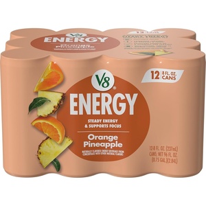 image:imageV8 Energy Pomegranate Blueberry Energy Drink 8 fl oz Can 12 PackOrange Pineapple