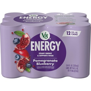 image:imageV8 Energy Pomegranate Blueberry Energy Drink 8 fl oz Can 12 PackPomegranate Blueberry
