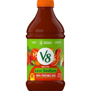image:imageV8 Original 100 Vegetable Juice Vegetable Blend with Tomato Juice 64 Ounce Bottle Pack of 6Low Sodium Spicy Hot