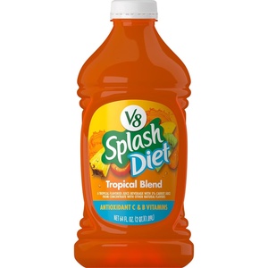 image:imageV8 Splash Watermelon Cherry Flavored Juice Beverage 64 fl oz Bottle 6 PackDiet Tropical Blend